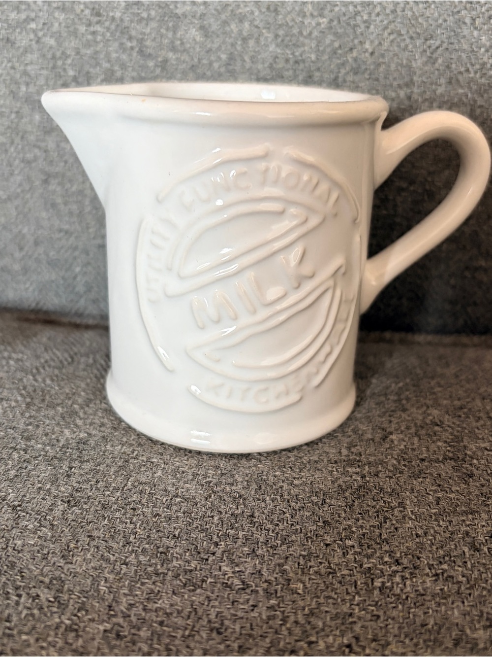 White Ceramic Milk Pitcher - Classic Kitchen Creamer